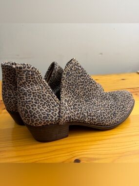 Lucky Brand Leopard-Print Ankle Booties - Tan and Black